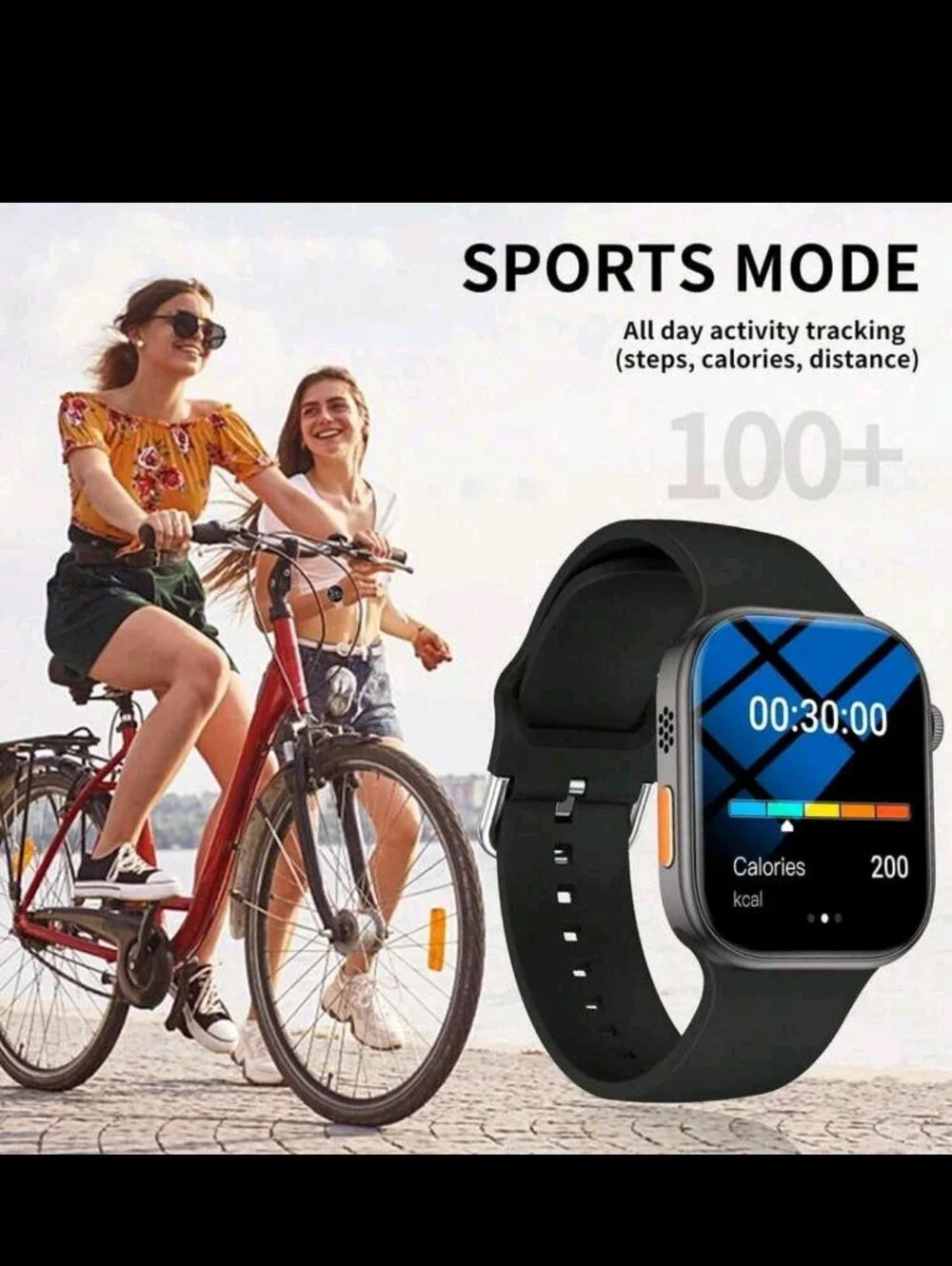 Smartwatch with Black Band - Premium Wearable
